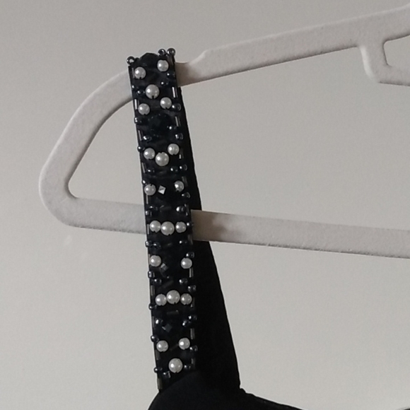 S.L. Fashions Black Beaded & Roses Dress - Picture 4 of 8